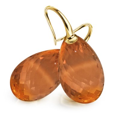Earrings in yellow gold with citrine